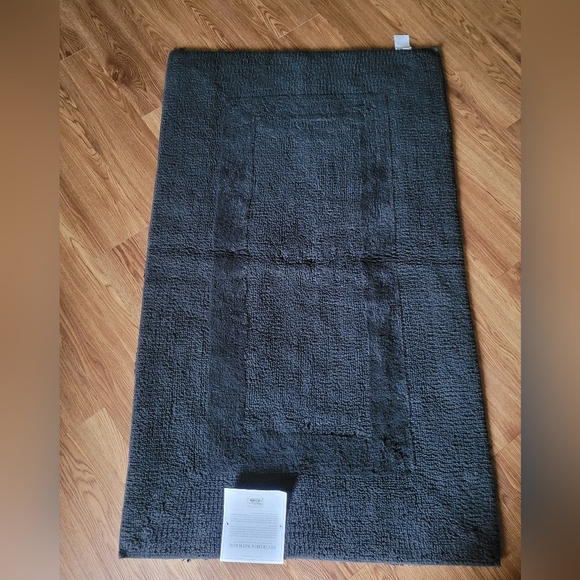 NWT Restoration Hardware reversible cotton rug Charcoal 30 50 bath bed - Picture 2 of 6